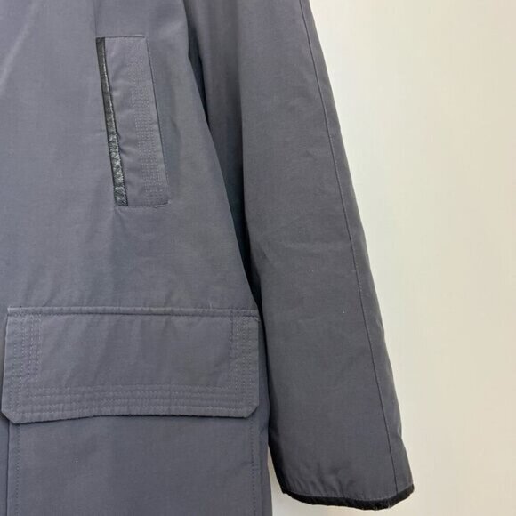 Vintage 3XL Gray Down Filled WaterFowl Feather Fur Hood Jacket Coat Parka Grunge - Picture 6 of 16